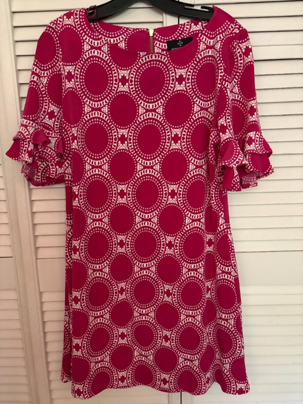 Pink and white patterned summer dress